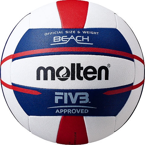 Beachvolleyball B5000 white/red/blue 5