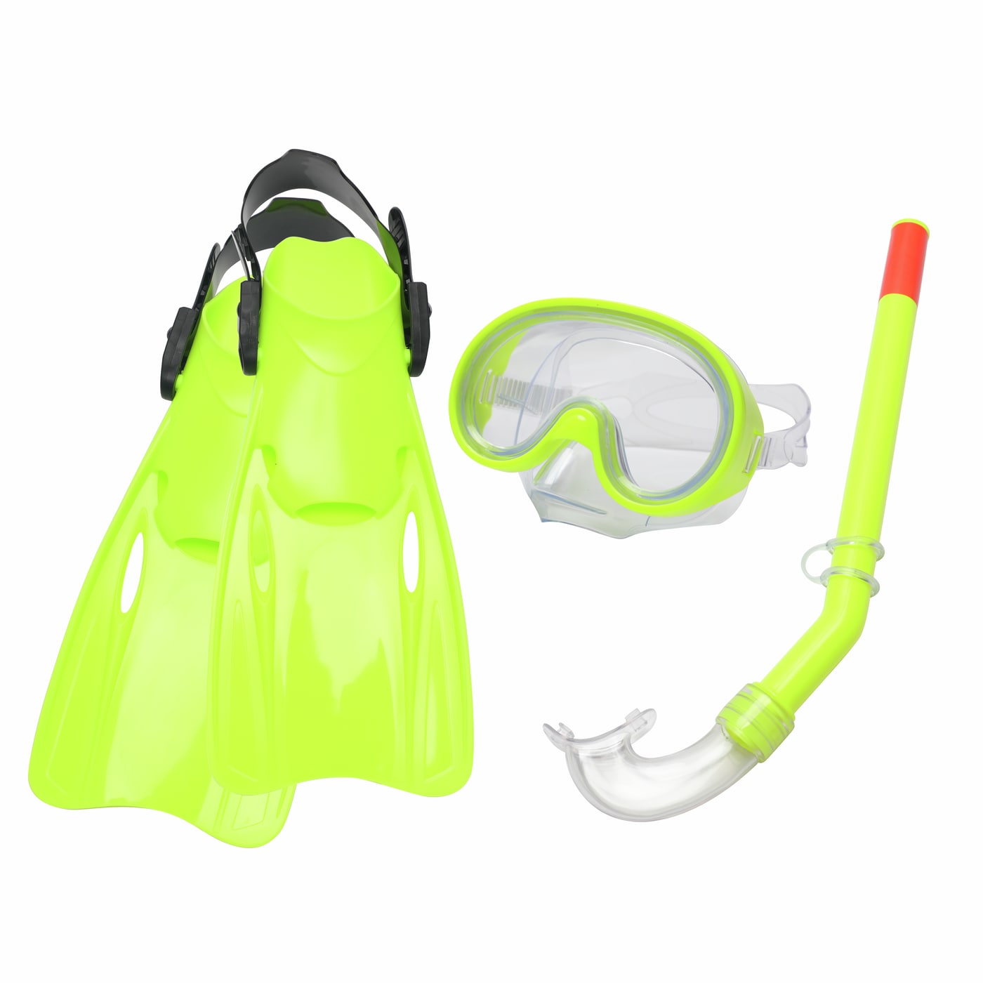 Dykkemaske, snorkel og svømmeføtter til JR