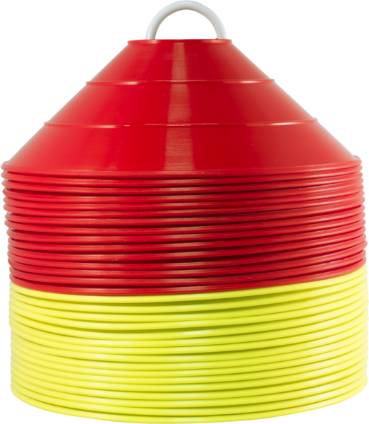 Sportquip Bobo Marker Cone With Holder 15 Yellow, 15 Red 30-Pack